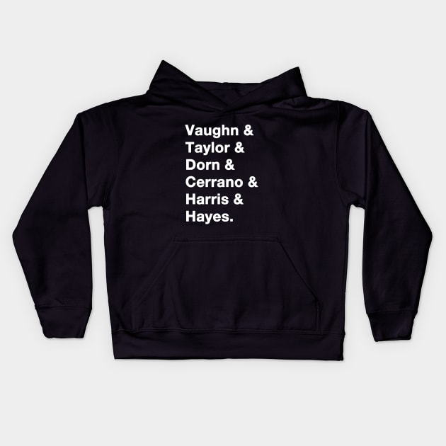 Major League Names white Kids Hoodie by IdenticalExposure